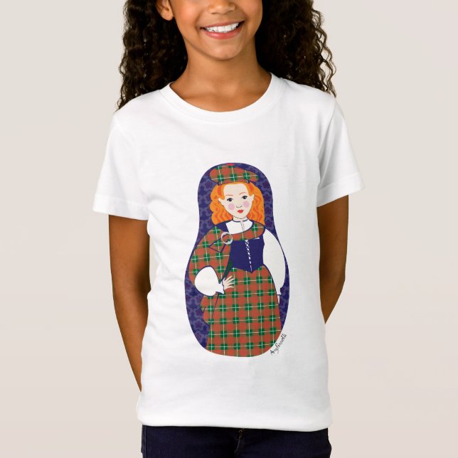 T-shirt filles écossaise Matryoshka (Devant)