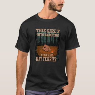 T-shirt Filles en camping avec son chien Rat Terrier Ratti