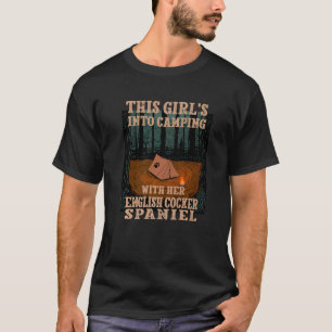T-shirt Filles en camping avec son épagneul anglais