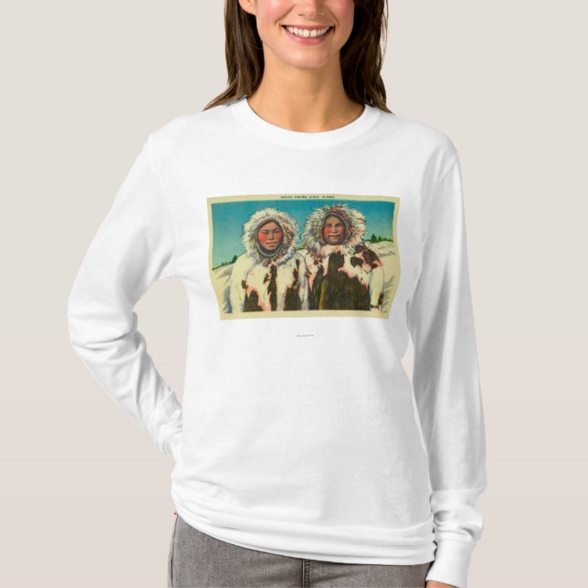 T-shirt Filles esquimaudes indigènes dans AlaskaState (Devant)