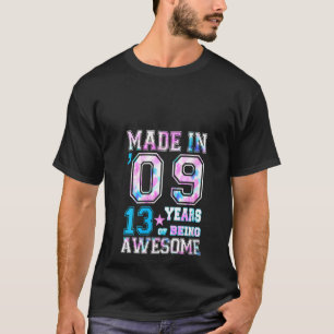 T-shirt Filles Fabriquées En 09 13 Ans Magnifique 13e Anni