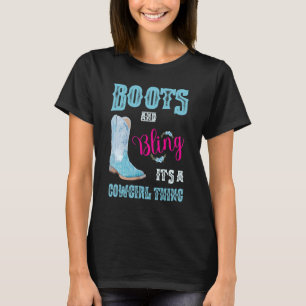 T-shirt Filles & Femmes Boots & Bling C'Est Une Femme Cu