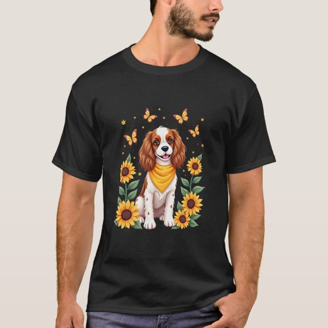 T-shirt Filles Femmes Maman Cavalier King Charles Spaniel  (Devant)