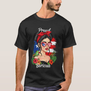 T-shirt Filles Florales Porto-Ricaines Boricua pour Femmes