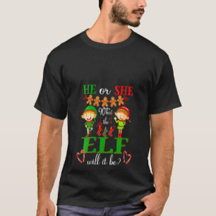 T-shirt Filles Funny Noël Genre Révéler Garçon Fille Elfe