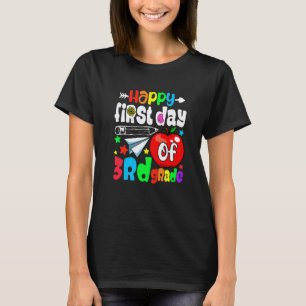 T-shirt Filles Garçons Heureux Premier Jour De Troisième A