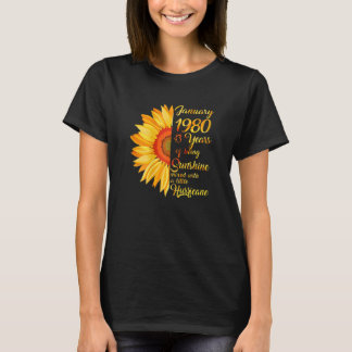 T-shirt Filles Janvier 1980 43e anniversaire 43 ans