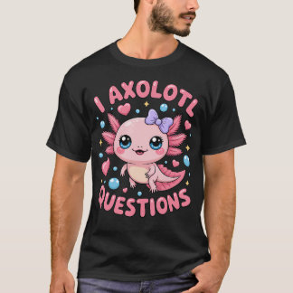 T-shirt Filles Je Axolotl Questions Coquette Nœud Axolotl