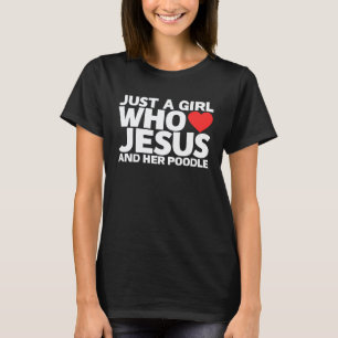 T-shirt Filles Jésus Caniche Chien Amour pour les Animaux