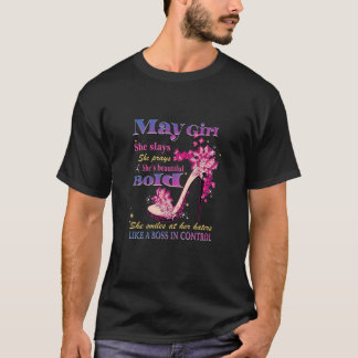 T-shirt Filles May Girl Elle envoie Elle prie Elle est Bea