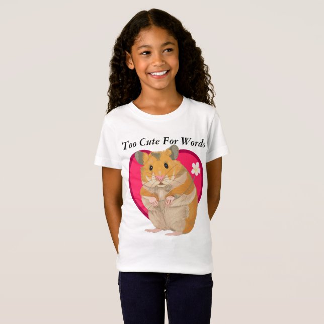 T-Shirt Filles mignonne Hamster T Chemise (Devant entier)