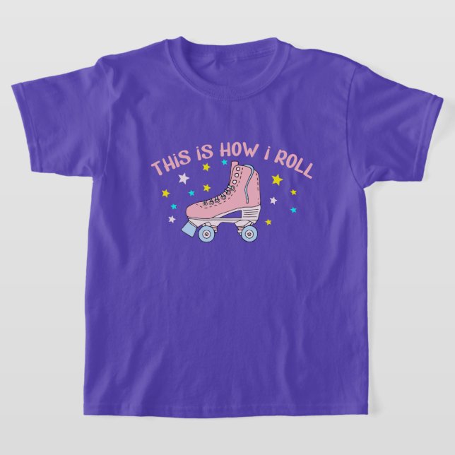 T-shirt filles mignonnes amateurs de patin à roulettes (Poser)