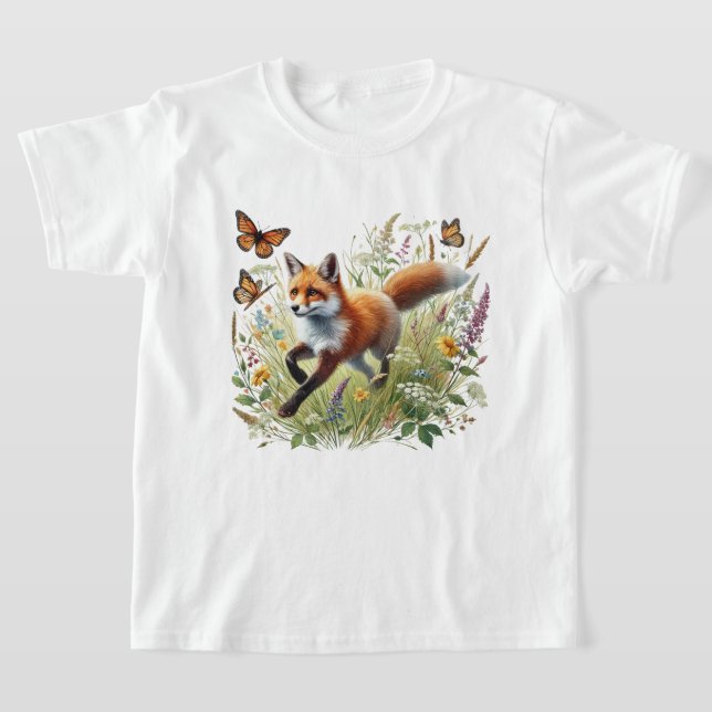 T-shirt Filles mignonnes amoureuses de renard  (Poser)