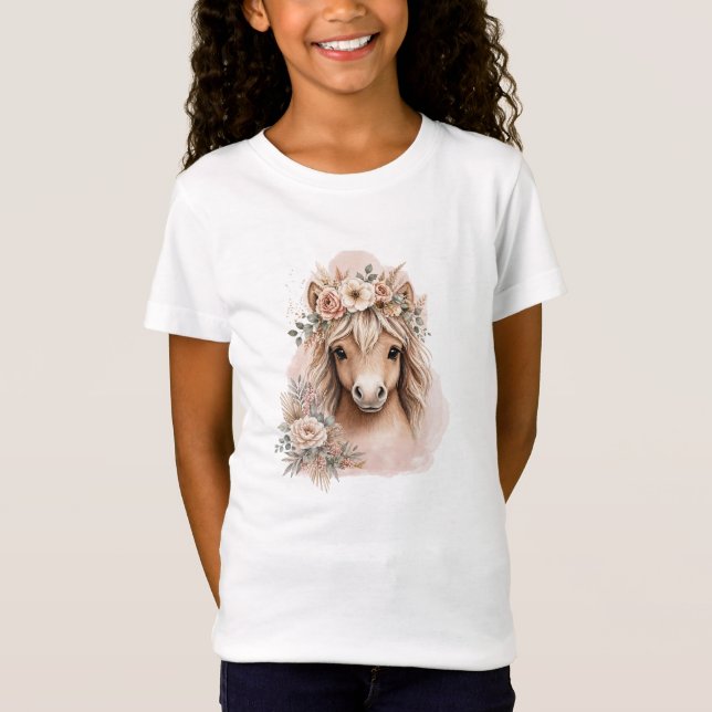 T-Shirt Filles Mignonnes Boho Cheval  (Devant)
