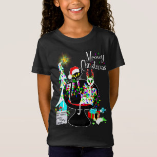T-Shirt Filles mignonnes Chat atomique Meowy Noël