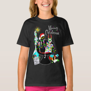 T-shirt Filles mignonnes Chat atomique Meowy Noël