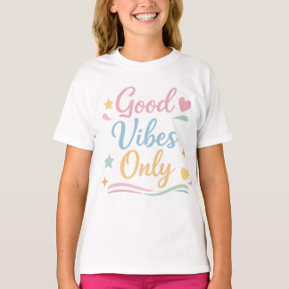 T-Shirt Filles Mignonnes Couleurs Bonnes Vibration