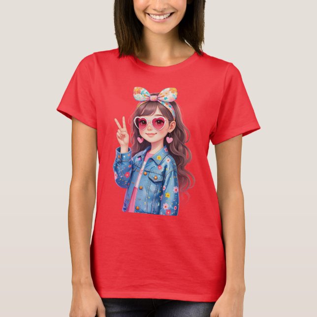 T-shirt Filles mignonnes de type anime dijaing  (Devant)