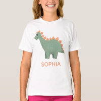 Filles mignonnes et Cool Stegosaurus Dinosaur