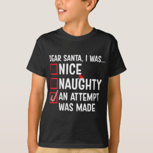 T-shirt Filles Nice Naughty Une Tentative A Été Faite Drôl
