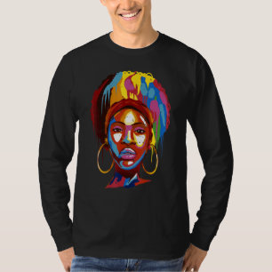 T-shirt Filles noires Queen cheveux naturels Afro Melanin 