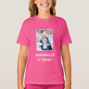 T-shirt Filles Nom Et Photo Bright Rose Anniversaire