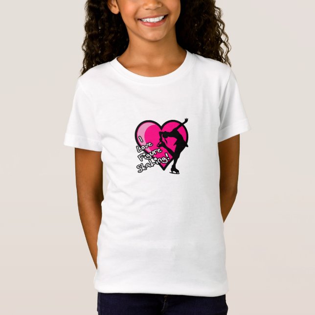 T-Shirt FILLES - patinage artistique d'amour d'I - coeur (Devant)