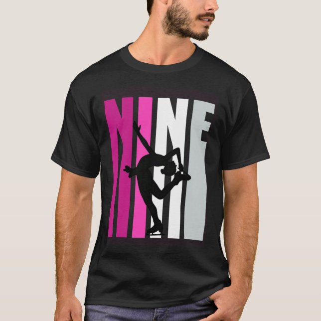 T-shirt Filles Patinage sur glace Anniversaire 9e Patinage (Devant)