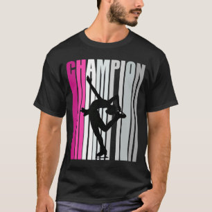 T-shirt Filles Patinage sur glace rose Anniversaire Retro 