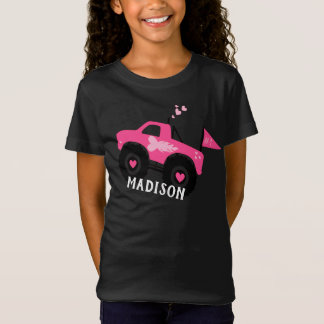 T-Shirt Filles personnalisées Camion Monster Rose mignon