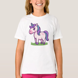 T-shirt Filles personnalisées Cute Unicorn Cheval Enfants 