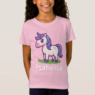 T-Shirt Filles personnalisées Cute Unicorn Cheval Enfants 
