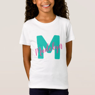 T-Shirt Filles Personnalisées Nom Personnalisé Monogramm