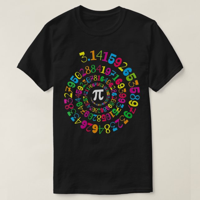 T-shirt Filles Pi Spiral Novelty Math Geek 314 Pi Day VNec (Design devant)