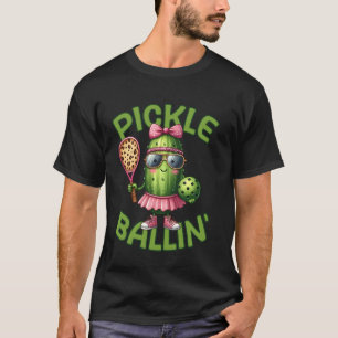 T-shirt Filles Pickleball Femmes Pickle Ballin Pickleball
