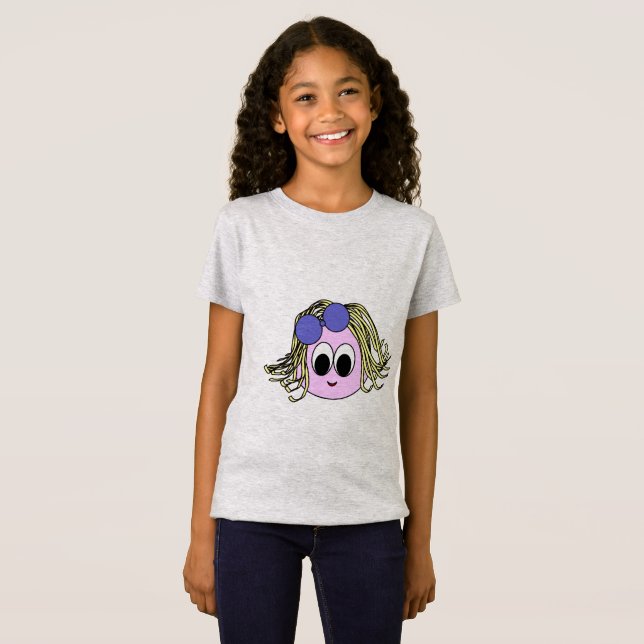 T-Shirt Filles Pieuvre Nuances Violet Frais (Devant entier)