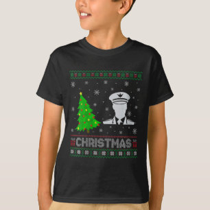 T-shirt Filles Pilote Xmas Arbre Éclairage de Noël moche