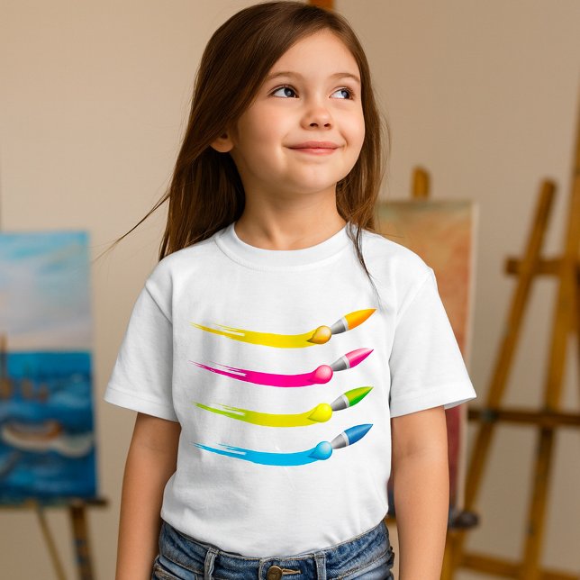 T-Shirt Filles Pinceaux Colorés (Créateur téléchargé)