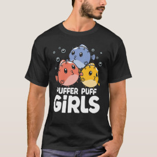 T-shirt Filles Puffer Puff - Amusant Poisson Puffer