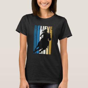T-shirt Filles Rétro Cheval Rodéo Équitation Femmes Cowgir