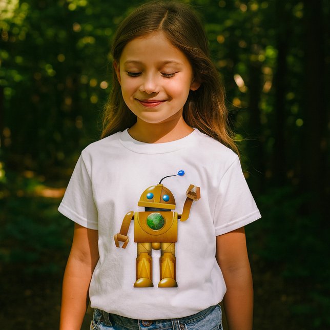 T-Shirt Filles Robot Amical (Créateur téléchargé)
