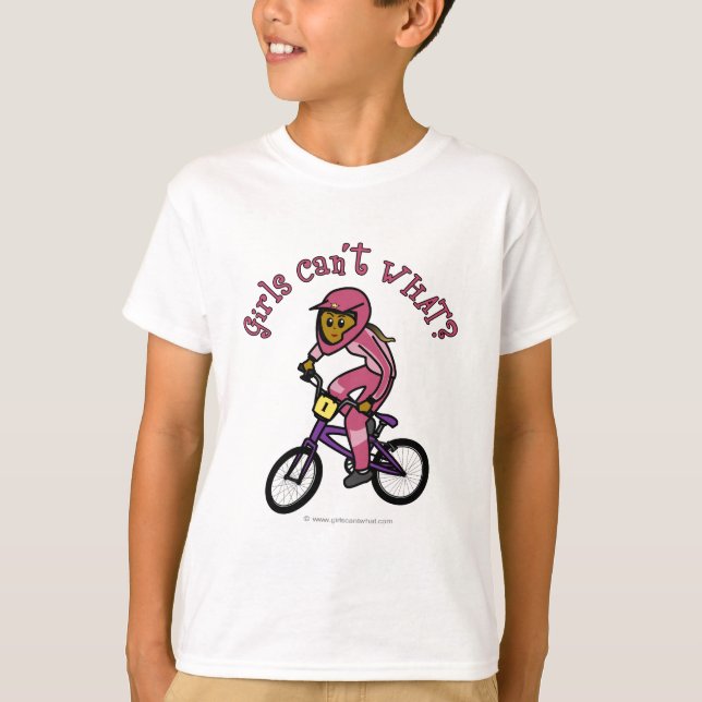 T-shirt Filles roses foncées BMX (Devant)