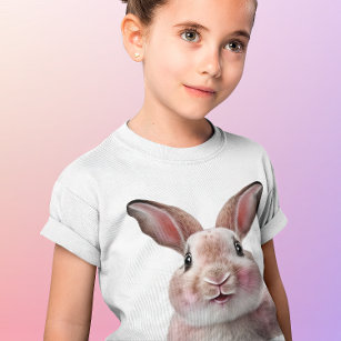 T-shirt Filles roses mignonnes lapin drôle lapin lapin