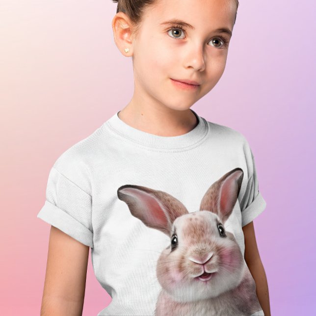T-shirt Filles roses mignonnes lapin drôle lapin lapin (Créateur téléchargé)