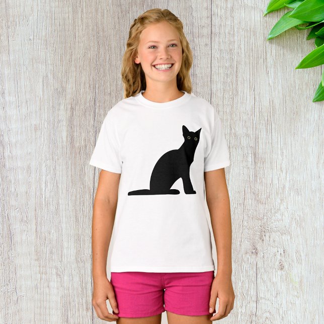 T-Shirt Filles Silhouette Chat (Créateur téléchargé)