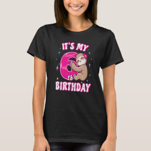 T-shirt Filles Sixième Anniversaire C'Est Mon 6ème Anniver