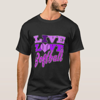 T-shirt Filles Softball Live Love All Purple Cadeau Great 