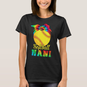 T-shirt Filles Softball Nani Tie Dye Softball Da de la mèr