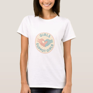 T-shirt Filles Soutiennent Filles Badge De Poignée De Main