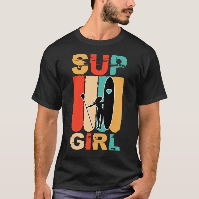 T-shirt Filles SUP Stand Up Paddling Surfer (Devant)